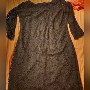 Black lace sheath dress
